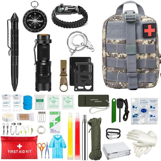 Kit supravietuire multifuncional Vivimall, 42 de Instrumente Profesionale, Echipament de prim-ajutor, Drumetie, Camping - vivimall.ro