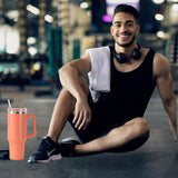 Cană termos plastic cu mâner pentru băuturi calde și reci | ThermoCup - vivimall.ro