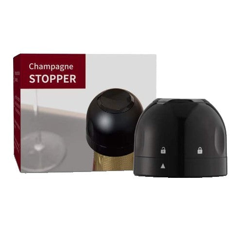Capac de Etansare a Sticlei de Sampanie, Vivimall, Rotativ, On-Off, Silicon, Reutilizabil, Usor de Depozitat si Folosit, 3.9 x 3.9 x 3.3 cm, Negru - vivimall.ro