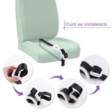 Deviator Centura de Siguranta, Vivimall, pentru Burtica Gravidelor, Universal, Ajustabil, 21x6 cm, Model Delfin Alb - vivimall.ro