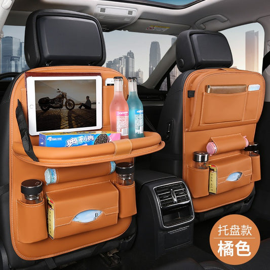 Car seat/child seatback storage bag/hanging bag - Color: Orange [Tray style] - vivimall.ro