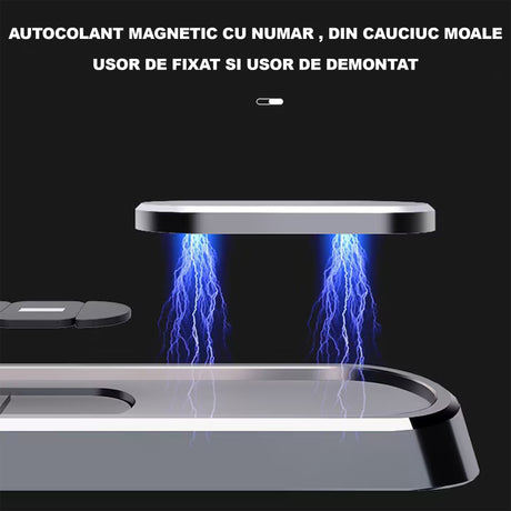 Suport Auto Numar Telefon Parbriz, Flippy, Aliaj de Aluminiu, Lipire cu Banda Dubla Adeziva, 13,8 cm, Argintiu