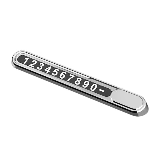 Suport Auto Numar-Telefon Parbriz, Flippy, Aliaj de Aluminiu, Lipire cu Banda Dubla Adeziva, 13,8 cm, Argintiu - vivimall.ro
