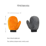 Manusa pentru Spalarea Masinii, Vivimall, Microfibra, Moale, Doua Fete, Umeda sau Uscata, Fara Zgariere, 25x20cm, Portocaliu-Gri - vivimall.ro