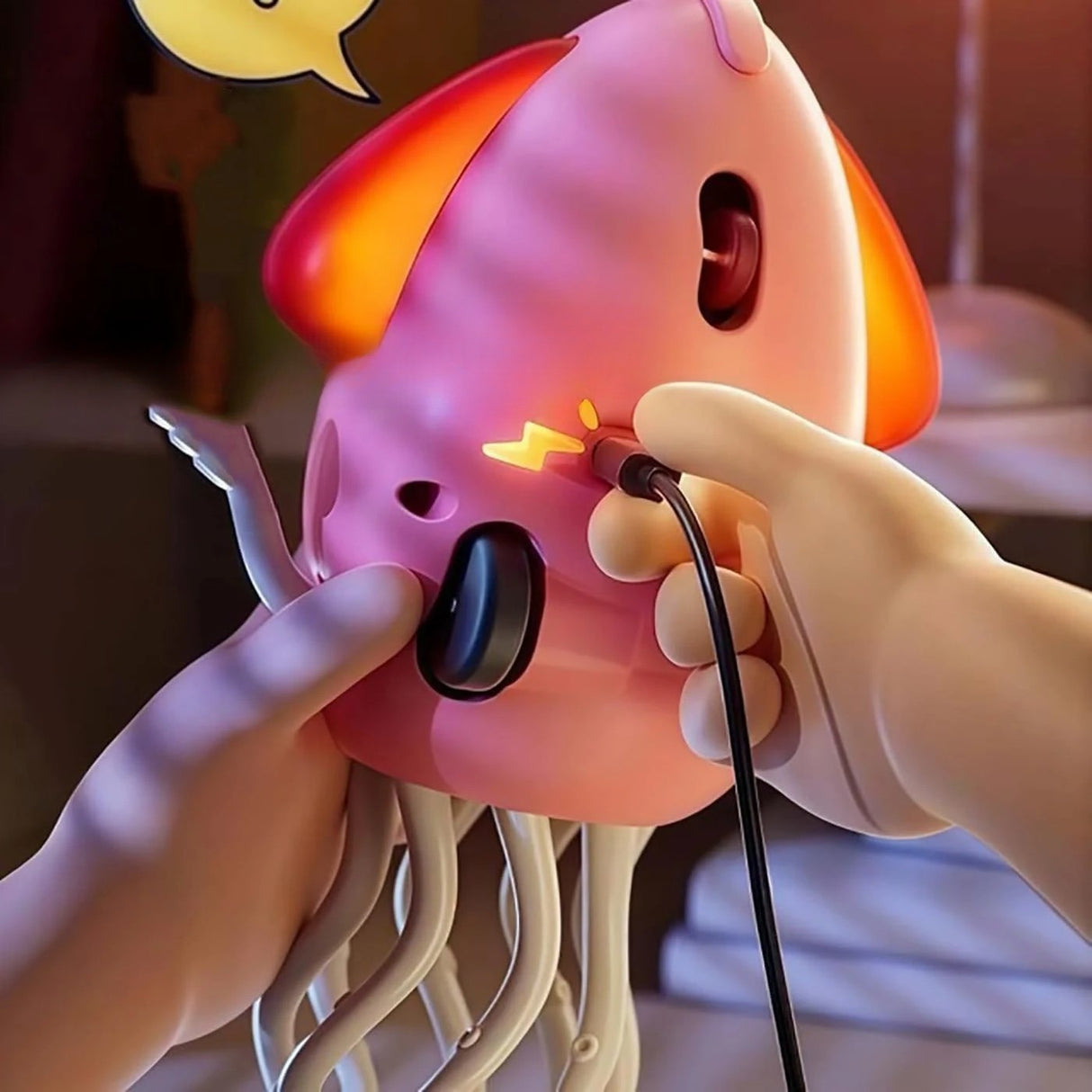 Caracatita Dansatoare, Flippy, +3 Ani, 3 Moduri, din ABS, Incarcare USB, cu Undita Inclusa, 12.6 x 7.6 x 20.7 cm, Roz - vivimall.ro