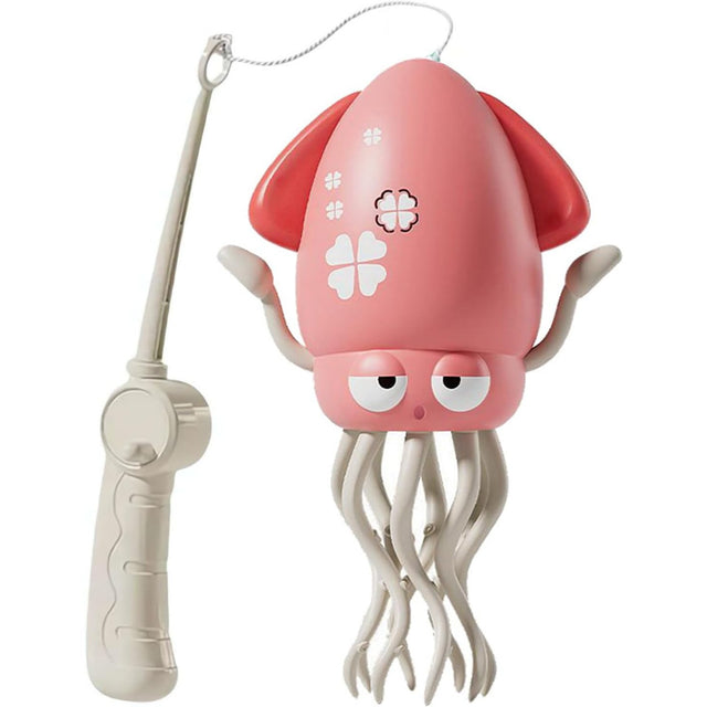 Caracatita Dansatoare, Flippy, +3 Ani, 3 Moduri, din ABS, Incarcare USB, cu Undita Inclusa, 12.6 x 7.6 x 20.7 cm, Roz - vivimall.ro