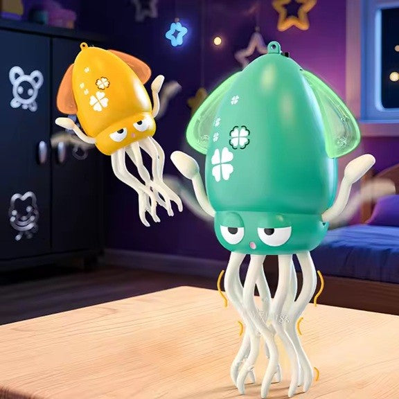 Caracatita Dansatoare, Flippy, +3 Ani, 3 Moduri, din ABS, Incarcare USB, cu Undita Inclusa, 12.6 x 7.6 x 20.7 cm, Verde - vivimall.ro