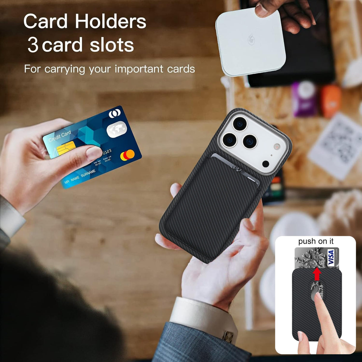 Husa Magsafe cu Suport Card, pentru iPhone 17 Air, Flippy, Mov