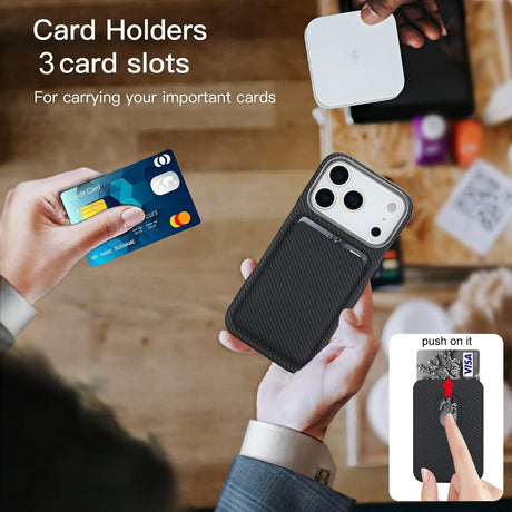 Husa Magsafe cu Suport Card, pentru iPhone 17 Pro, Flippy, Mov