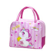 Geanta Termoizolanta pentru Copii, Vivimall, 23x13x19 cm, Model Imprimeu Unicorn, din Folie de Aluminiu si Panza Oxford, Roz - vivimall.ro
