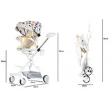 Carucior Sport 3In1, 6-36 Luni, Reversibil, Pliabil, Tavita Pentru Masa, Pozitie De Somn, Centura De Siguranta, Roti 360, Suport Pahar, Copertina Pentru Soare, Crem - vivimall.ro