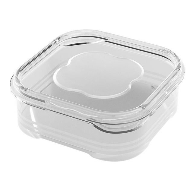 Caserola Alimentara, Vivimall, Cutie pentru Pastrare a Alimentelor, Cutie Depozitare pentru Frigider, Sigilata Dreptunghiulara, din Plastic, 12 x 12 x 4.5 cm, 350ml, Transparent - vivimall.ro