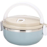 Caserola pentru alimente Vivimall, lunch box, 700 ml, otel inoxidabil, maner, valva aerisire, inchidere etansa, 15 x 8.5 cm, albastru - vivimall.ro