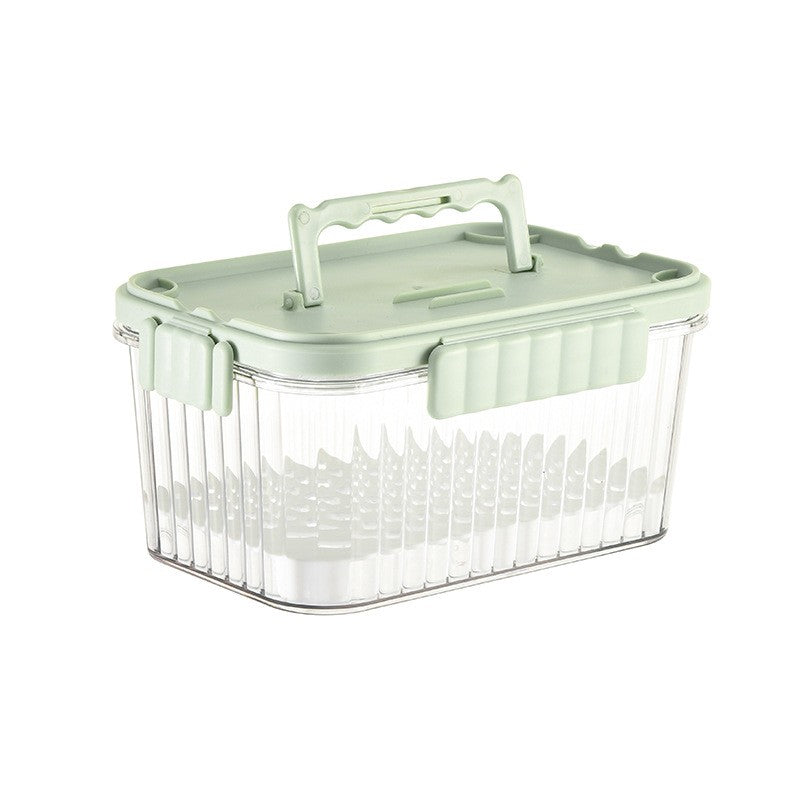 Caserola portabila pentru mancare fresh Vivimall, 550 ml, furculita pentru fructe, 7 x 11.5 x 16 cm, capac detasabil pentru congelator, etans, spatiu pentru tacamuri, maner, material plastic, rezistent la temperaturi ridicate, transparent - vivimall.ro