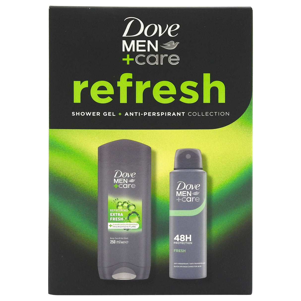 Ajándékcsomag, Dove, Tusfürdő 250 ml, Deo150 ml Men Care Refresh