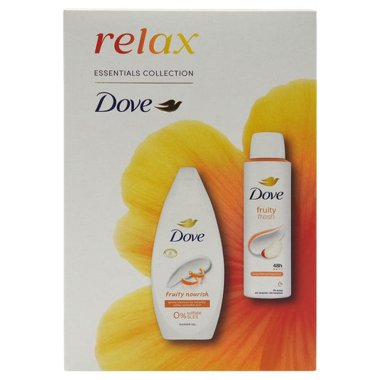 Caseta Cadou, Dove, Gel de Dus 250 ml, Deo150 ml Relax Fruity Fresh