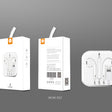 Căști audio in-ear WUW-R32 cu port Lightning și microfon, culoare alb, vedere frontală