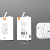 Casti Audio cu Microfon si cu Port Lightning WUW-R32 compatibile iPhone, Alb - vivimall.ro