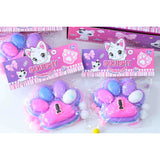 Jucarie Antistres Squishy, Flippy, cu Revenire Lenta, Model Labuta de Pisica, cu Pestisor, 220g, 12.5 x 10.5 cm Squeeze Pinch Family, Ambalaj Transparent, Roz-Multicolor - vivimall.ro