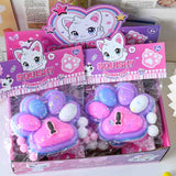 Jucarie Antistres Squishy, Flippy, cu Revenire Lenta, Model Labuta de Pisica, cu Pestisor, 220g, 12.5 x 10.5 cm Squeeze Pinch Family, Ambalaj Transparent, Roz-Multicolor - vivimall.ro