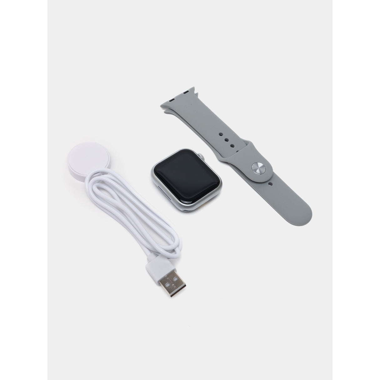 Ceas Smartwatch, Flippy, Editia 9, Apeluri Bluetooth, Incarcare Wireless, Afisaj 2.01 inch, Rezolutie 240 x 296, NFC, Puls, Gri - vivimall.ro