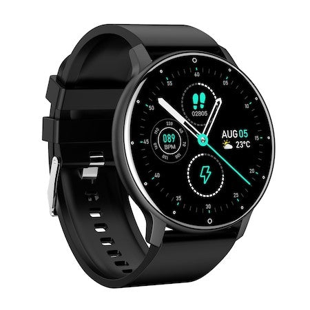 Ceas smartwatch si bratara fitness Flippy ZL02D, oxigen, ritm cardiac, pedometru, notificari, IP67, Compatibil cu Android/iOS, vibratii, multi sport, Negru - vivimall.ro