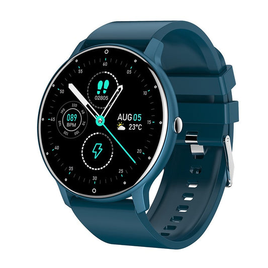 Ceas smartwatch si bratara fitness Vivimall ZL02D, oxigen, ritm cardiac, pedometru, notificari, IP67, Compatibil cu Android/iOS, vibratii, multi sport, Albastru inchis - vivimall.ro