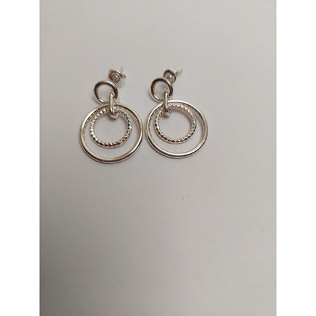 925 Sterling Ezüst Kör A Körben Fülbevaló, Jolie Ezüst, 5.6G