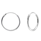 Cercei creole din argint 925 Jolie Silver, diametru 12 mm, argintiu, vedere frontală pe fundal alb