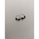 925 ezüst kreol fülbevaló 12 mm fekete kövekkel, jolie ezüst, 1.2G