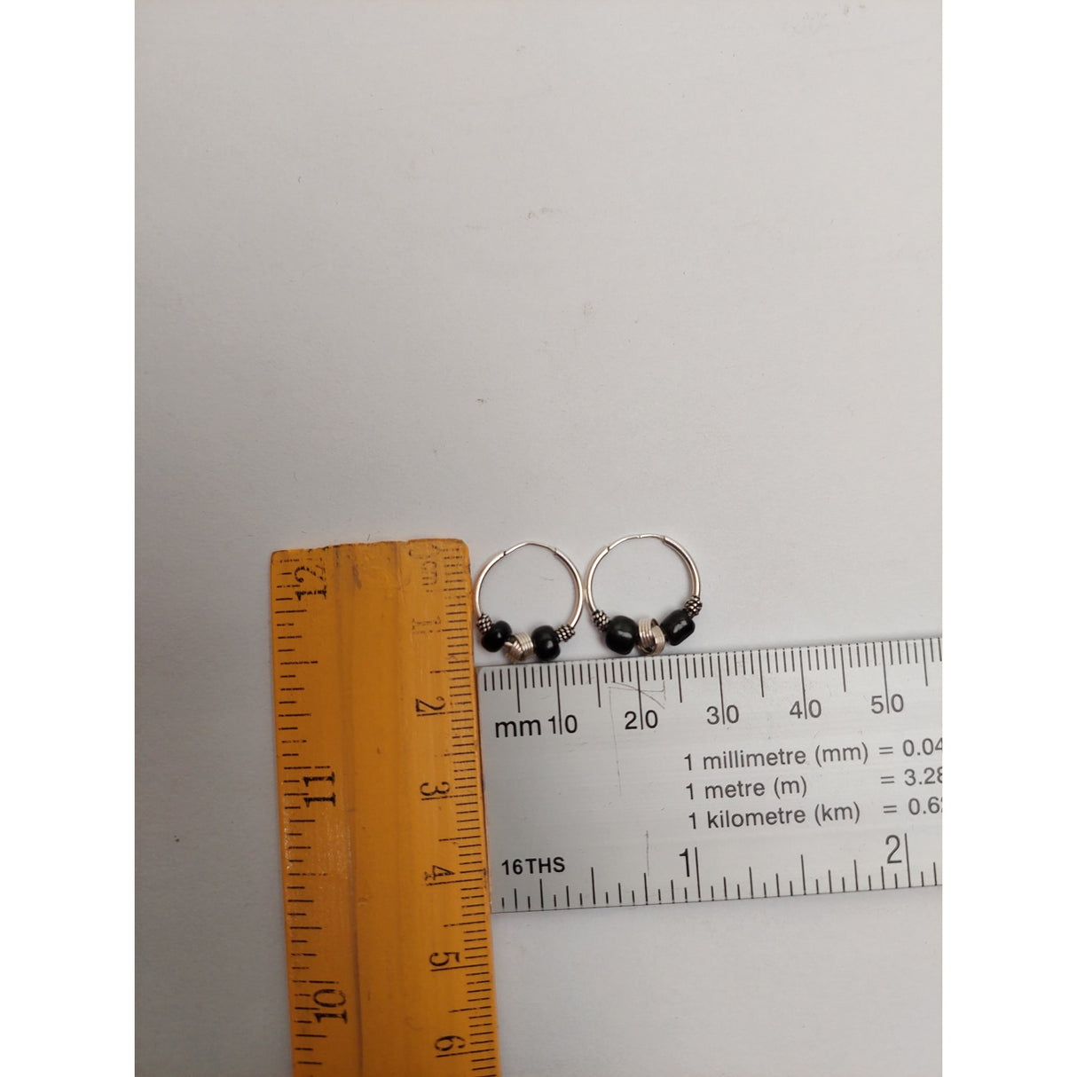 925 ezüst kreol fülbevaló 12 mm fekete kövekkel, jolie ezüst, 1.2G