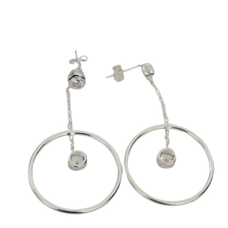 925 ezüst fülbevaló lánccal és körrel 23 mm