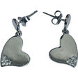 Cercei din Argint 925 Jolie Silver, Model Inimi cu Zirconii, 29 x 13 mm, 2.8 g - vivimall.ro