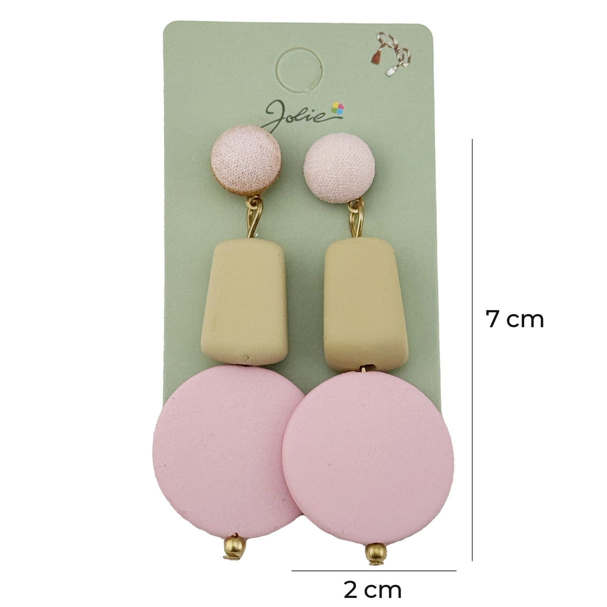 Cercei statement Jolie forme geometrice purtați, ținută de primăvară elegantă și modernă