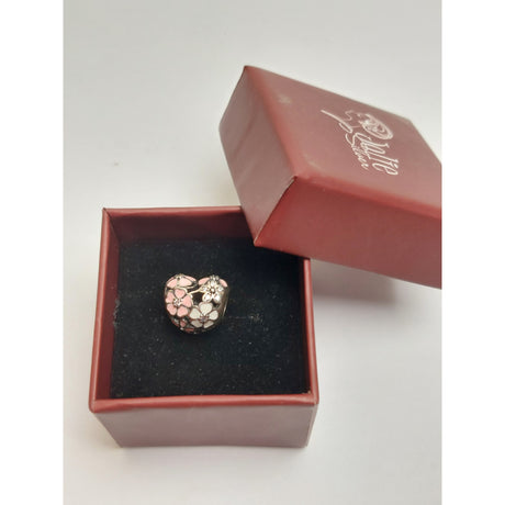925 Sterling Ezüst Szív Medál Virágokkal, Jolie Ezüst, 2.7G