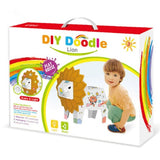 Jucarie Educativa pentru Copii, Flippy, Model Leu 3D, Puzzle 3D de Asamblat si Colorat din Carton, Educativ, 41 x 12 x 33 cm, 3+ ani, Alb