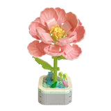 Set de Constructie Trandafir in Ghiveci, Vivimall, 4 Ani, Ornament Creativ, 16x6.2 cm, Roz - vivimall.ro