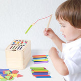 Baghetă magnetică și bețișoare colorate incluse în setul Montessori Flippy 56 piese