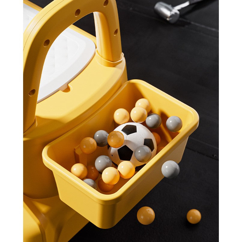 Excavator Manual pentru copii, Vivimall, 3 ani, Sport, Claxon, Cutie Depozitare, Lumini, Scaun, 62x26x47 cm, Galben - vivimall.ro