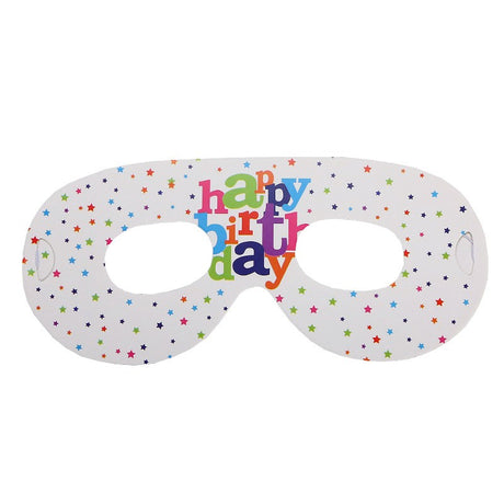 Set 6 Masti Tematice, Vivimall, Colectia Happy Birthday, 16 x 6.5 cm, din Carton, Multicolor - vivimall.ro