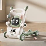 Antemergator pentru Copii 8 in 1, Vivimall, Multifunctional, cu Maner de Impingere Detasabil, Scuter, Trotineta, Scaun Reglabil, Tavita Detasabila, Stabil, Antiderapant, 4 Roti, 56x44x64cm, 9-12 Luni, Verde - vivimall.ro