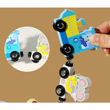Trenulet Magnetic, Flippy, din Lemn, Model Zoo, 12 Animale, +3 Ani, Jucarie de Asamblat, Multicolor - vivimall.ro