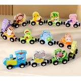 Trenulet Magnetic, Flippy, din Lemn, Model Zoo, 12 Animale, +3 Ani, Jucarie de Asamblat, Multicolor - vivimall.ro