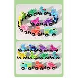 Trenuleț magnetic Flippy Dinozauri pentru copii +3 ani, cutie 29x16 cm, set complet 10 piese