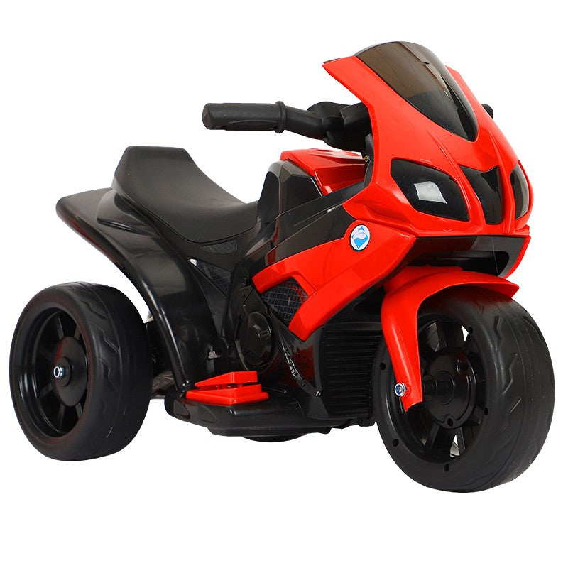 Motocicleta Electrica Vivimall, cu Acumulator, cu Sistem Anti-Rasturnare, Sistem de Lumini si Sunet, 1-4 Ani, 42 x 68 x 36 cm, Rosu - vivimall.ro