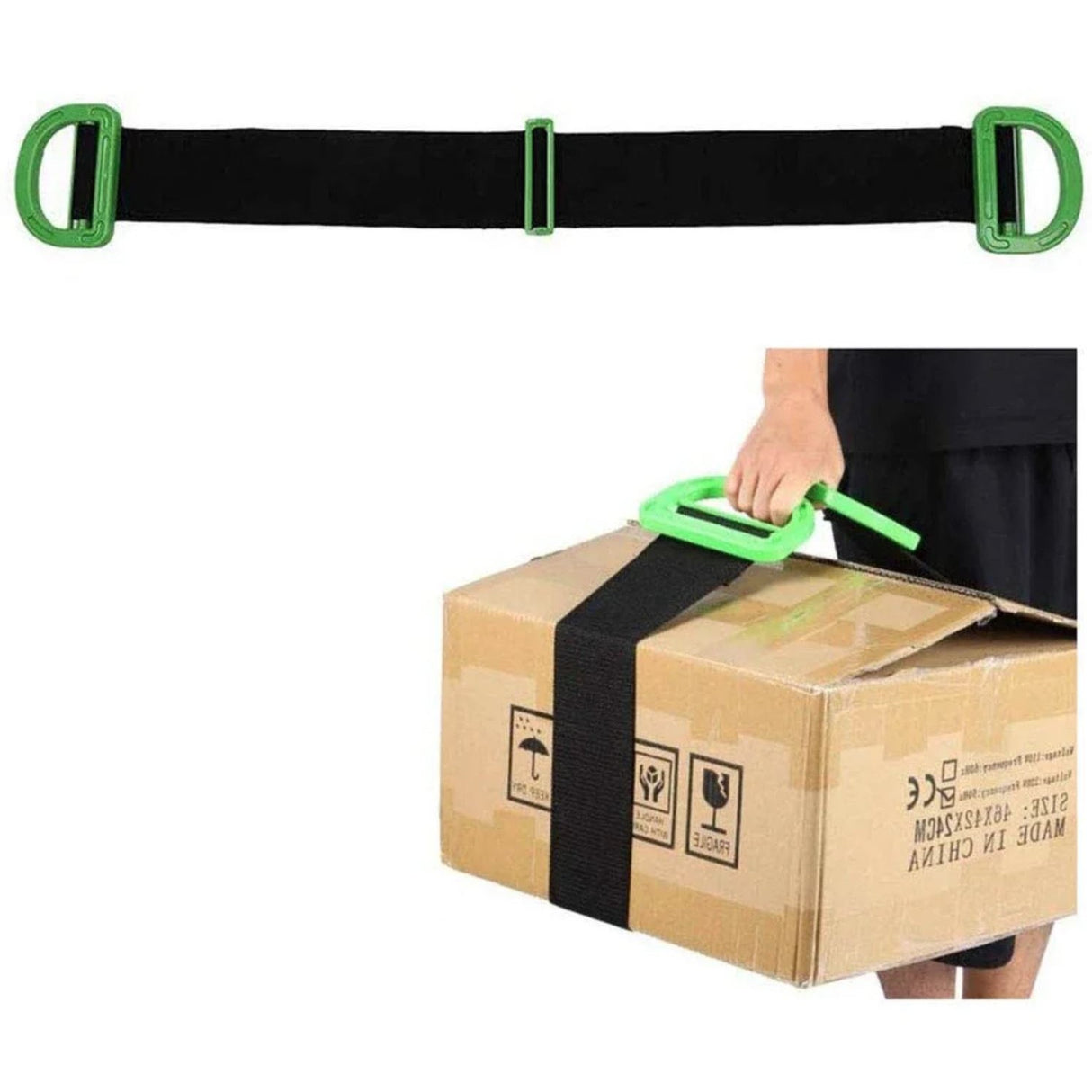 Chinga Tip Banda Elastica Pentru Transportul Obiectelor Grele, Vivimall, Lungime Maxima 1.7 m, Greutate de Sustinere 100 kg, Negru/Verde - vivimall.ro