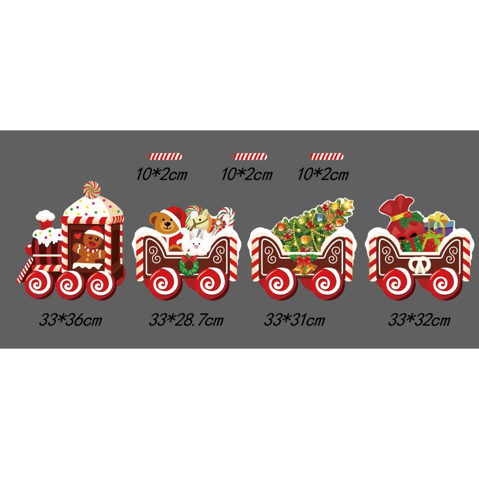 Decoratiune De Craciun, Pentru Gradina, Tip Trenulet, 4 Figurine + Bete De Infipt In Pamant, Din Plastic, Impermeabil - vivimall.ro