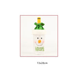 Saculet de Craciun pentru Sticla de Bautura, Vivimall, Model Om de Zapada Accesorizat, Tematica Petrecere de Craciun, Marime Universala, 13x28 cm, Verde - vivimall.ro