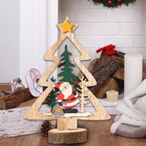 Decoratiune de Craciun, Flippy, din Lemn, 13.5 x 20 cm, Model Brad cu Stea Galbena, Multicolor - vivimall.ro