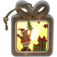 Ornament de Brad, Vivimall, cu Lumini LED, din Lemn, Model Cadou, Multicolor - vivimall.ro